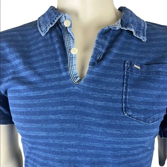 Scotch & Soda Amsterdam Couture S/S Polo in Tonal Horizontal Stripes - Picture 7 of 8